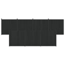 Hegnspanel 7 pcs WPC og Aluminium Sort