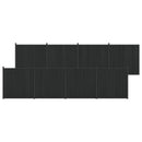 Hegnspanel 8 pcs WPC og Aluminium Sort