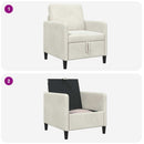 Sofa med opbevaring Cremefarvet 72 x 78 x 87 cm Polyester