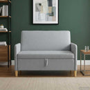 Sofa med opbevaring Lysegrå 122 x 78 x 87 cm Polyester