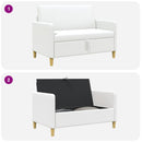 Sofa med opbevaring Hvid 122 x 78 x 87 cm Polyester