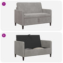 Sofa med opbevaring Lysegrå 122 x 78 x 87 cm Polyester