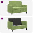 Sofa med opbevaring Lys grøn 122 x 78 x 87 cm Polyester