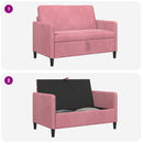 Sofa med opbevaring Lyserød 122 x 78 x 87 cm Polyester