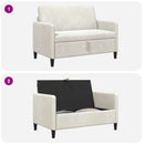 Sofa med opbevaring Cremefarvet 122 x 78 x 87 cm Polyester