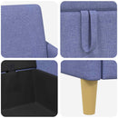 Sofa med opbevaring Jeans blå 152 x 78 x 87 cm Polyester