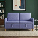 Sofa med opbevaring Jeans blå 152 x 78 x 87 cm Polyester