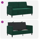 Sofa med opbevaring Mørkegrøn 152 x 78 x 87 cm Polyester