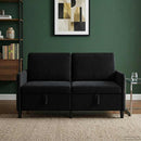 Sofa med opbevaring Sort 152 x 78 x 87 cm Polyester