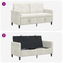 Sofa med opbevaring Cremefarvet 152 x 78 x 87 cm Polyester