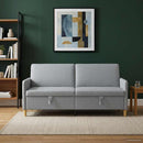 Sofa med opbevaring Lysegrå 192 x 78 x 87 cm Polyester