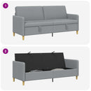 Sofa med opbevaring Lysegrå 192 x 78 x 87 cm Polyester