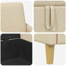 Sofa med opbevaring Cremefarvet 192 x 78 x 87 cm Polyester