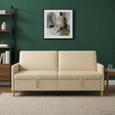 Sofa med opbevaring Cremefarvet 192 x 78 x 87 cm Polyester