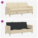 Sofa med opbevaring Cremefarvet 192 x 78 x 87 cm Polyester