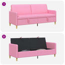 Sofa med opbevaring Lyserød 192 x 78 x 87 cm Polyester