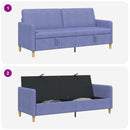 Sofa med opbevaring Jeans blå 192 x 78 x 87 cm Polyester