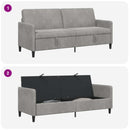 Sofa med opbevaring Lysegrå 192 x 78 x 87 cm Polyester