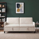 Sofa med opbevaring Cremefarvet 192 x 78 x 87 cm Polyester