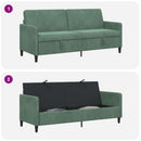 Sofa med opbevaring Havgrøn 192 x 78 x 87 cm Polyester