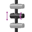 Brusehovedholder Sort 71 cm Rustfrit stål