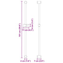 Brusehovedholder Sort 101 cm Rustfrit stål