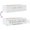 Sengestel med opbevaring Hvid 80 x 200 cm Konstrueret træ