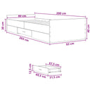 Sengestel med opbevaring Artisan-eg 80 x 200 cm Konstrueret træ