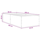 Gulvsengramme Hvid 80 x 200 cm Konstrueret træ