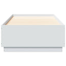 Senge ramme med LED Hvid 80 x 200 cm Konstrueret træ
