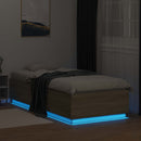 Senge ramme med LED Sonoma-eg 80 x 200 cm Konstrueret træ
