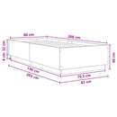 Senge ramme med LED Gammelt træ 80 x 200 cm Konstrueret træ