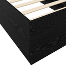 Senge ramme med LED Sort eg 80 x 200 cm Konstrueret træ