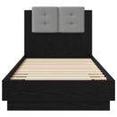 Sengestel med hovedgærde Sort eg 80 x 200 cm Konstrueret træ