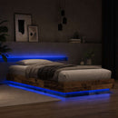 Senge ramme med LED Gammelt træ 80 x 200 cm Konstrueret træ