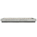 Senge ramme med LED Betongrå 80 x 200 cm Konstrueret træ