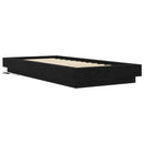 Senge ramme med LED Sort eg 80 x 200 cm Konstrueret træ