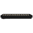 Senge ramme med LED Sort eg 80 x 200 cm Konstrueret træ