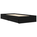 Sengestel med opbevaring Sort eg 80 x 200 cm Konstrueret træ