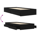 Sengestel med opbevaring Sort eg 80 x 200 cm Konstrueret træ