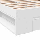 Sengestel med opbevaring Hvid 80 x 200 cm Konstrueret træ