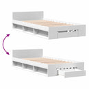 Sengestel med opbevaring Hvid 80 x 200 cm Konstrueret træ