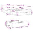 Sengestel med opbevaring Sonoma-eg 80 x 200 cm Konstrueret træ