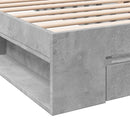 Sengestel med opbevaring Betongrå 80 x 200 cm Konstrueret træ