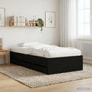 Sengestel med opbevaring Sort eg 80 x 200 cm Konstrueret træ