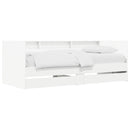 Daybed med skuffe med hylde med hovedgærde Hvid Konstrueret træ