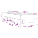 Sengestel med hylde Gammelt træ 80 x 200 cm Konstrueret træ