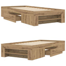 Sengestel med opbevaring Artisan-eg 80 x 200 cm Konstrueret træ