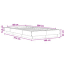 Gulvsengramme Sonoma-eg 80 x 210 cm Konstrueret træ