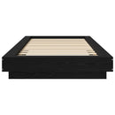 Gulvsengramme Sort eg 80 x 210 cm Konstrueret træ